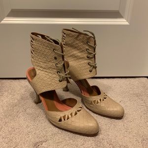 Miracle Cascades John Fluevog nude heels